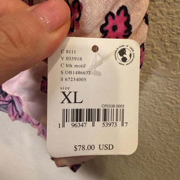 Free People Floral Hot Tropics Halter Sleeveless Boho Tank sz L - Picture 9 of 10